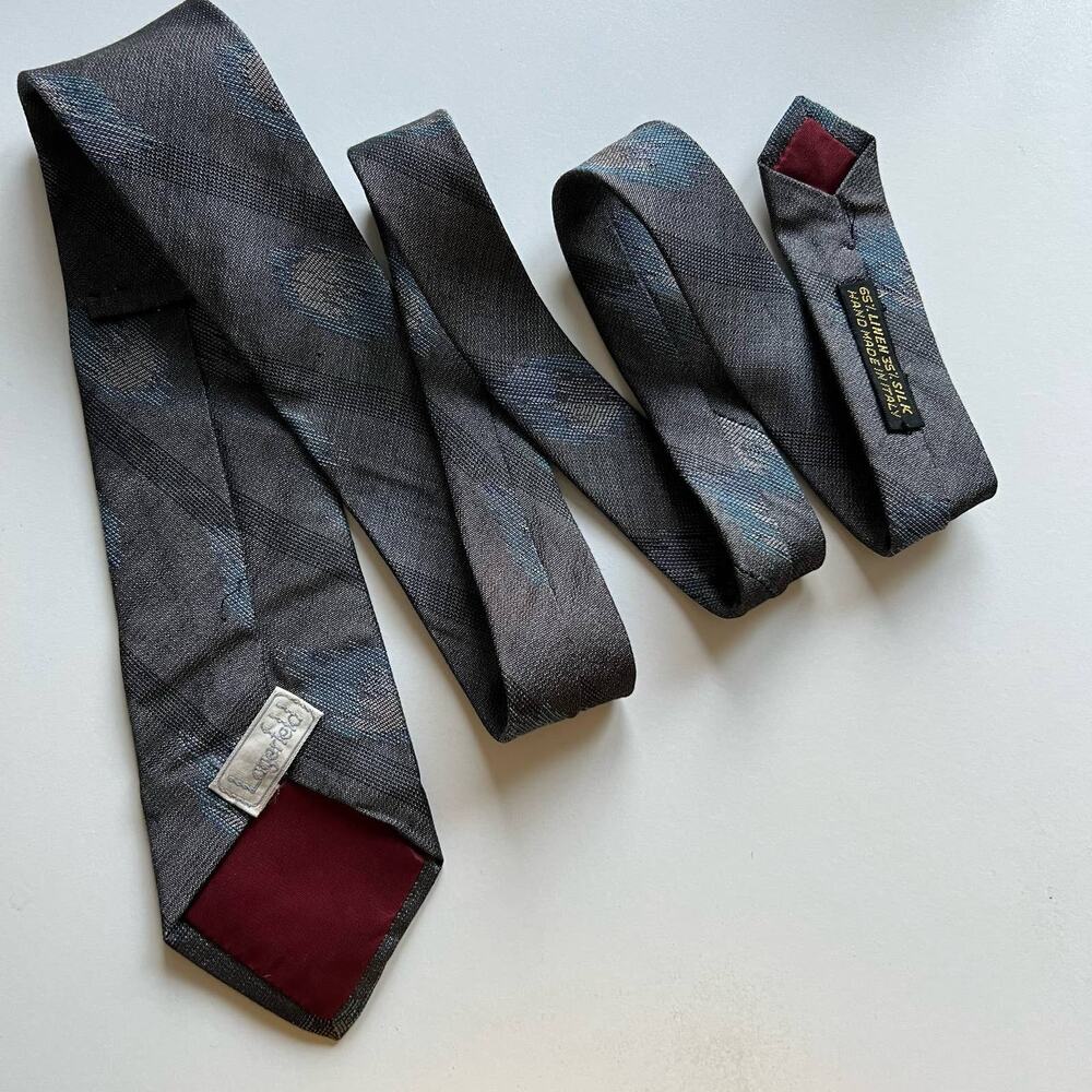 Vintage Lagerfeld linen and silk tie Made in Italy